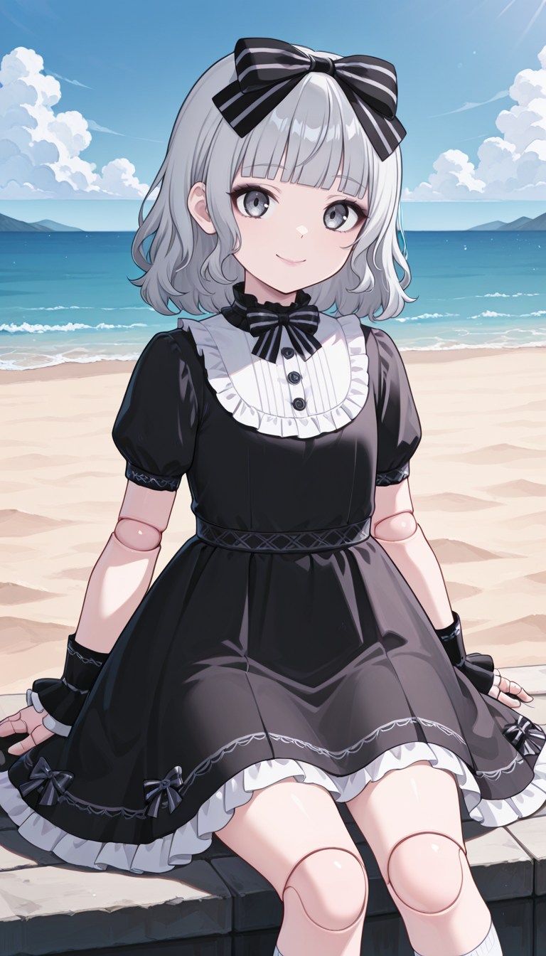 2811530737-2569597522-1girl, solo, grey hair, blunt bangs, dark grey eyes, wavy hair, medium hair, flat chest, doll joints, lips, smile, closed mouth,.png